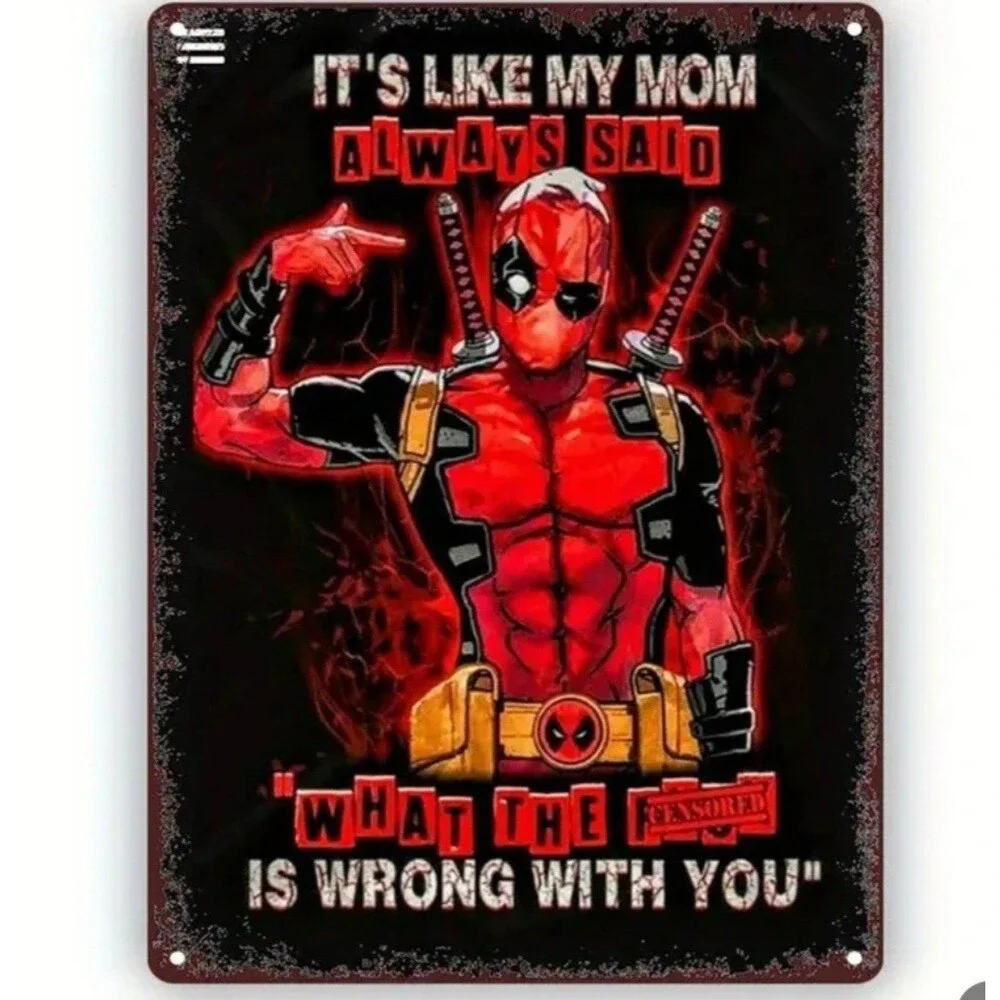 Marvel comics Deadpool‎ metal wall decor -boys room gift